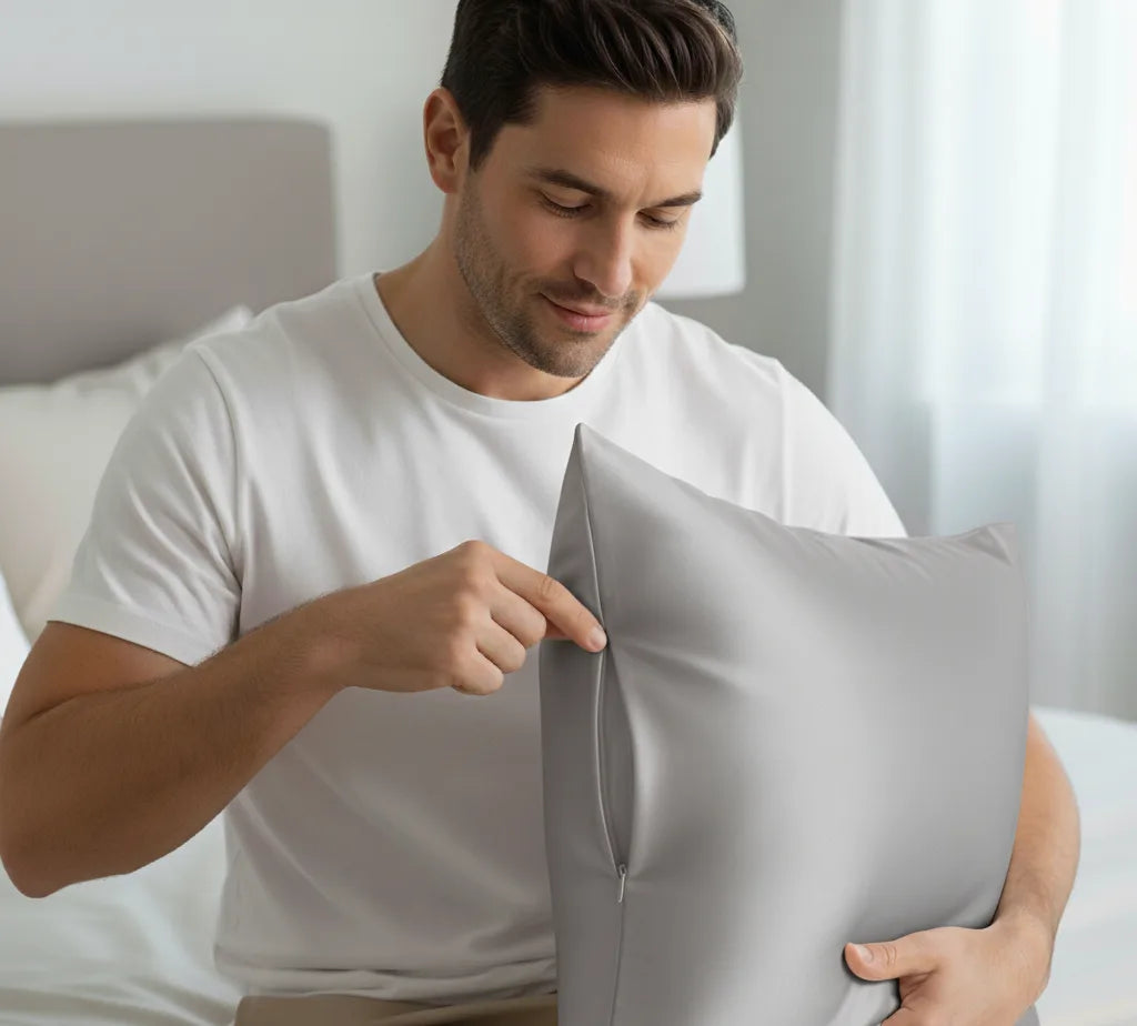 pilkas pagalvės užvalkalas | SleepSpace