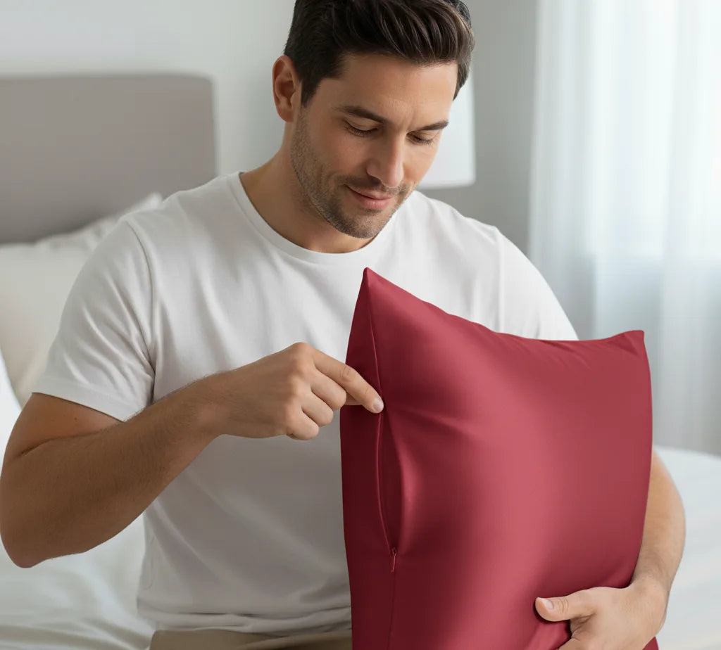 raudonas pagalvės užvalkalas | SleepSpace