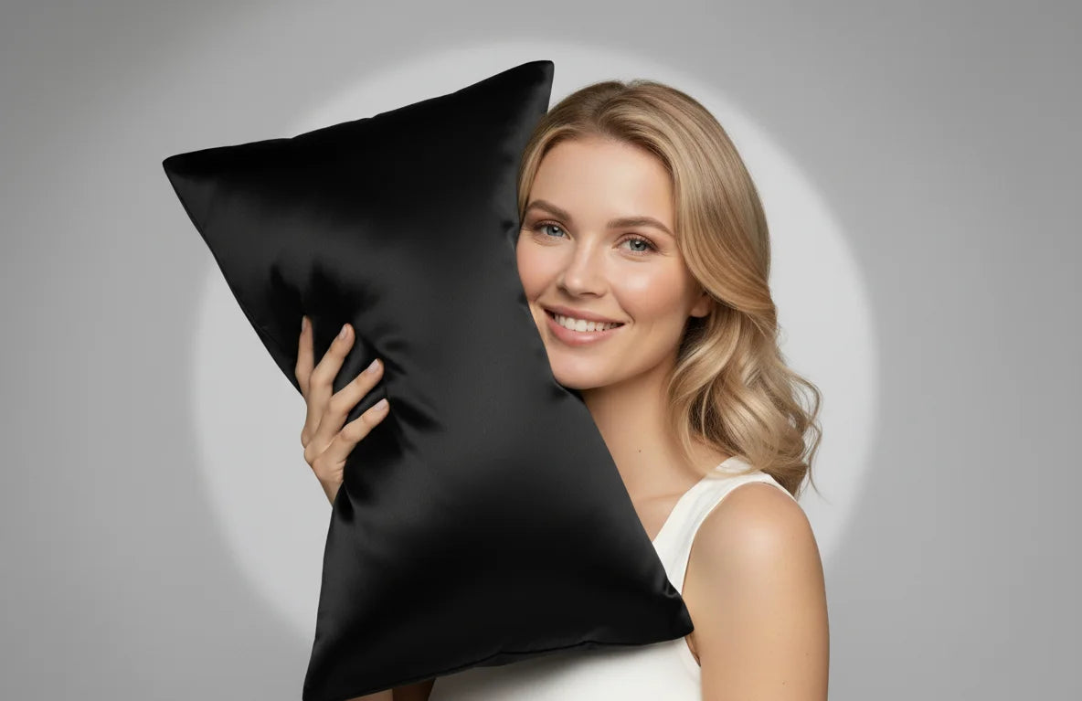 juodas pagalvės užvalkalas | SleepSpace
