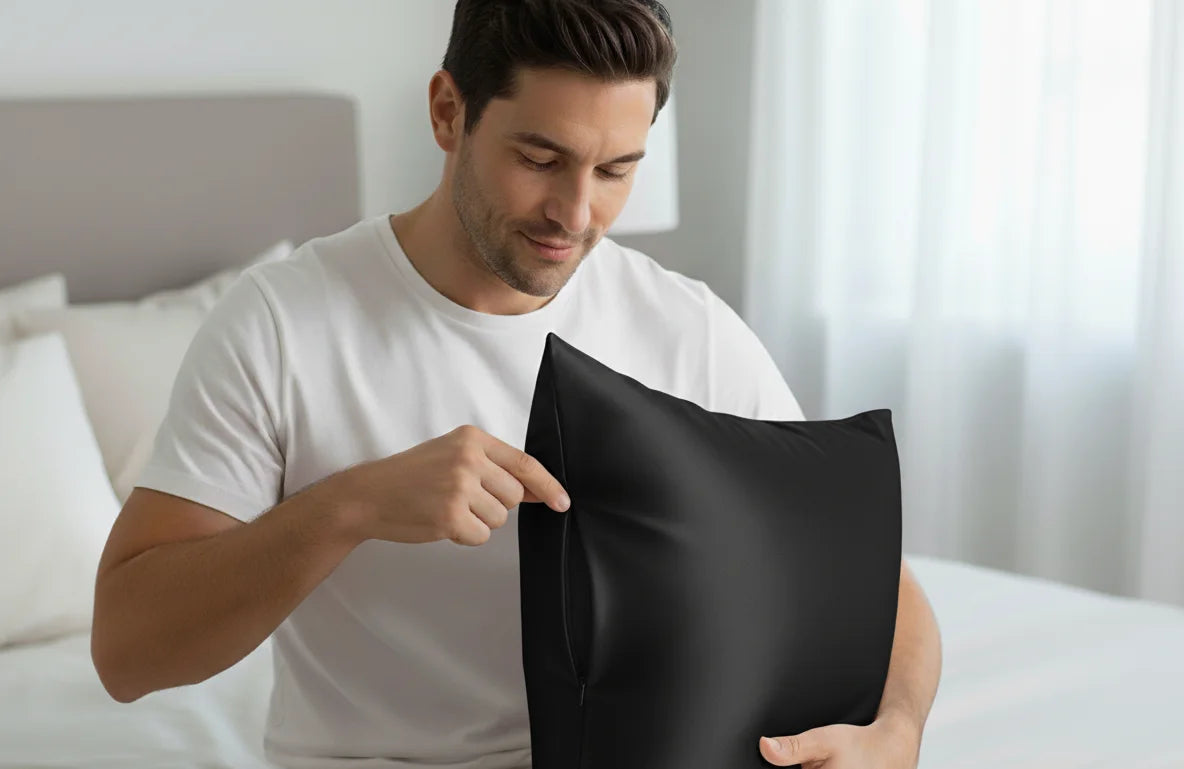 juodas pagalvės užvalkalas | SleepSpace