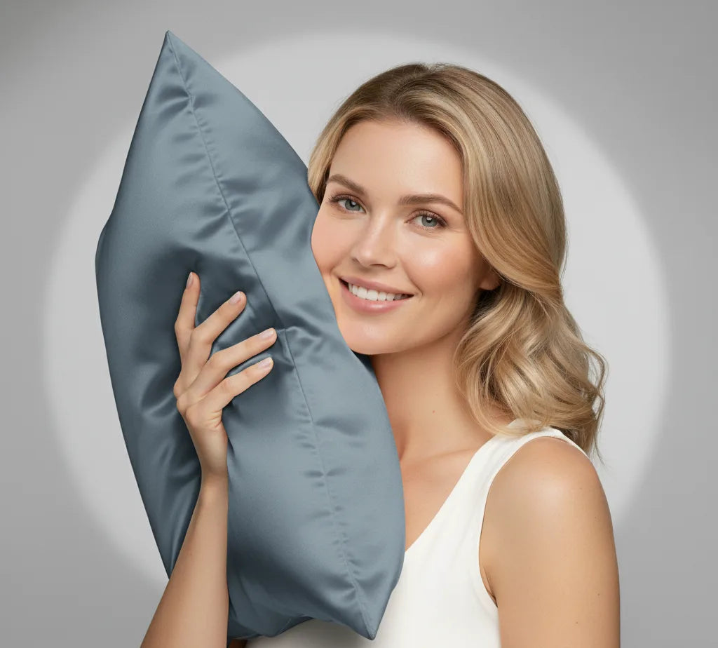pilkai mėlyna pagalvės užvalkalas | SleepSpace