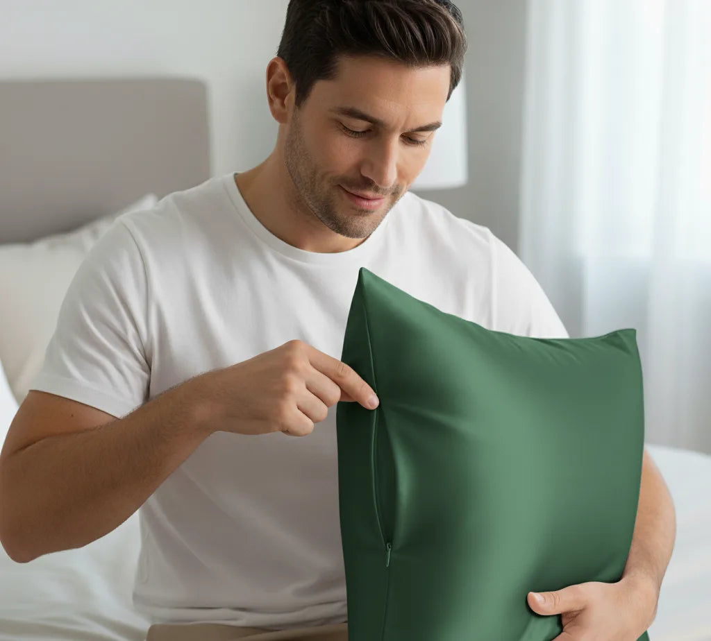 tamsiai zalia pagalvės užvalkalas | SleepSpace